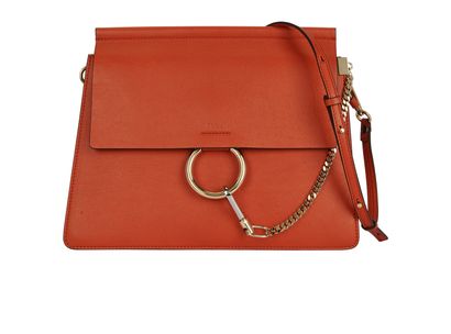 Faye Shoulder Bag, &pound;550, Handbags, Orange, Leather, Front view
